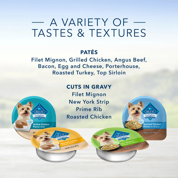 Blue Buffalo Blue Delights for Small Breed Dogs Roasted Turkey Flavor Pate Wet Food
