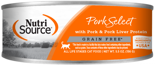 NutriSource Grain Free Pork & Pork Liver Select Canned Cat Food