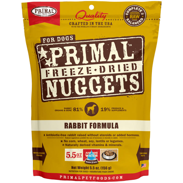 Primal Freeze Dried Nuggets Grain Free Rabbit Formula Dog Food