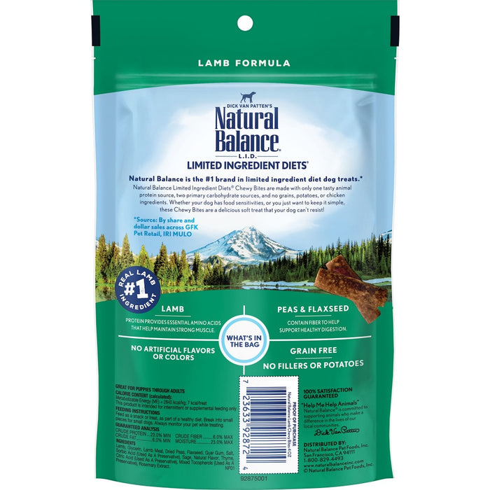 Natural Balance L.I.D. Limited Ingredient Diets Grain Free Chewy Bites Lamb Formula Dog Treats