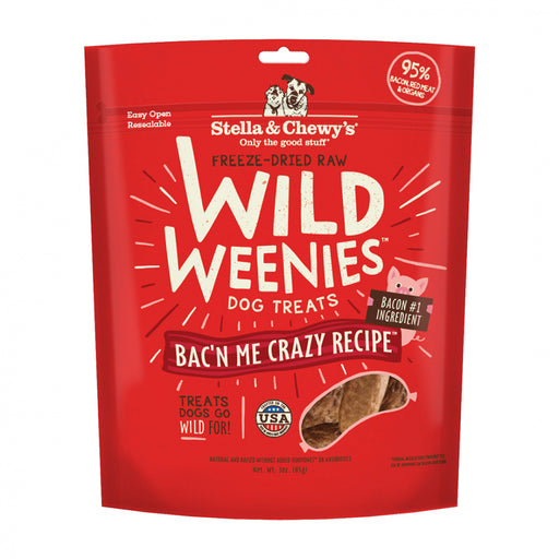 Stella & Chewy's Freeze-Dried Raw Bac'n Me Crazy Recipe Wild Weenies Dog Treats