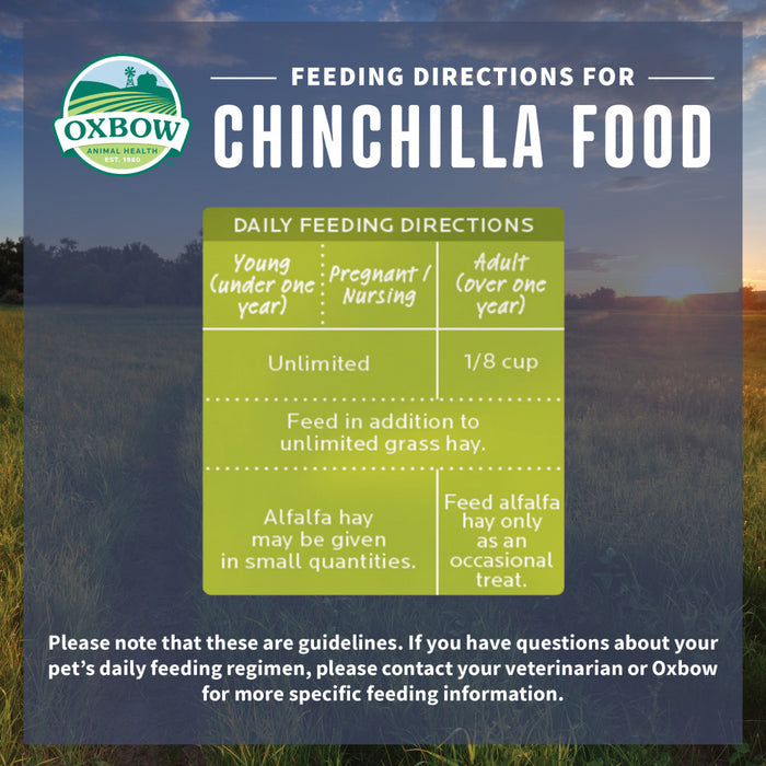 Oxbow Animal Health Essentials Chinchilla Food All Natural Chinchilla Food