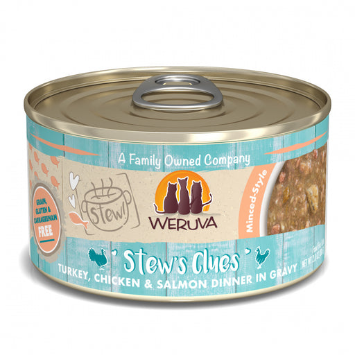 Weruva Classic Cat Stews! Stew's Clues with Turkey Chicken & Salmon in Gravy Canned Cat Food