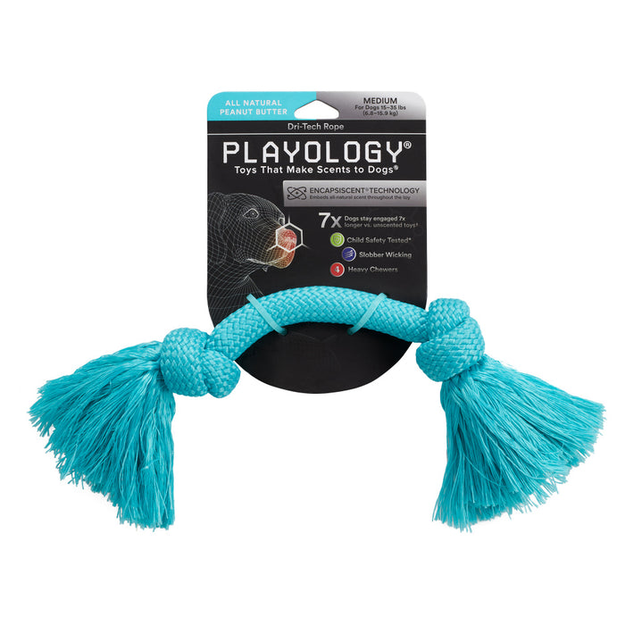 Playology Dri-Tech Dental Rope Peanut Butter Scented Dog Toy