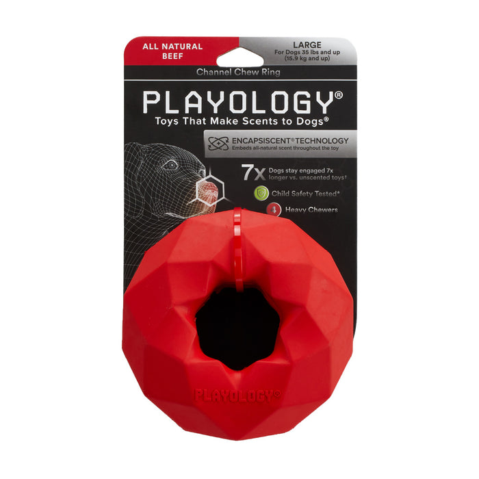 Playology Channel Chew Ring Beef Scented Dog Toy