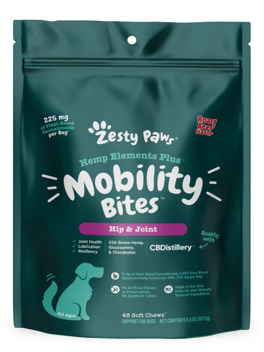 Zesty Paws Hemp Elements Mobility Orastix Dental Chews for Dogs