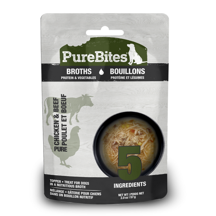 PureBites Broths Dog Treat Topper Chicken, Beef & Vegetables