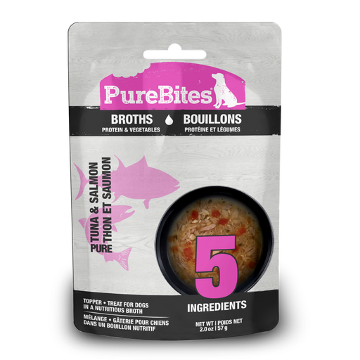 PureBites Broths Dog Treat Topper Tuna, Salmon & Vegetables