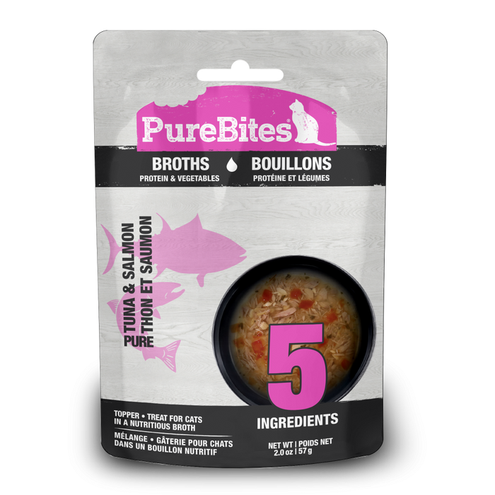 PureBites Broths Cat Treat Topper Tuna, Salmon & Vegetables