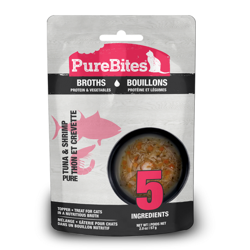 PureBites Broths Cat Treat Topper Tuna, Shrimp & Vegetables