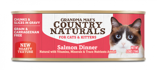 Grandma Mae's Country Naturals Grain Free Salmon Slices in Gravy Canned Food for Cats