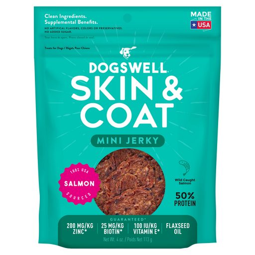 Dogswell Skin & Coat Mini Jerky Salmon Dog Treats