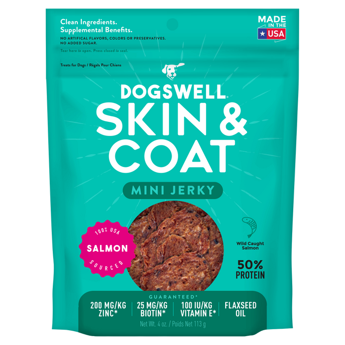 Dogswell Skin & Coat Mini Jerky Salmon Dog Treats