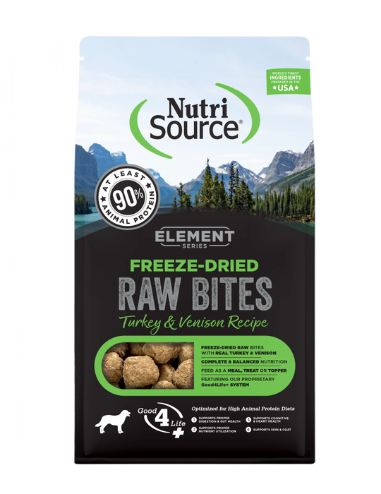 NutriSource Element Series Freeze Dried Raw Bites Turkey and Venison Recipe