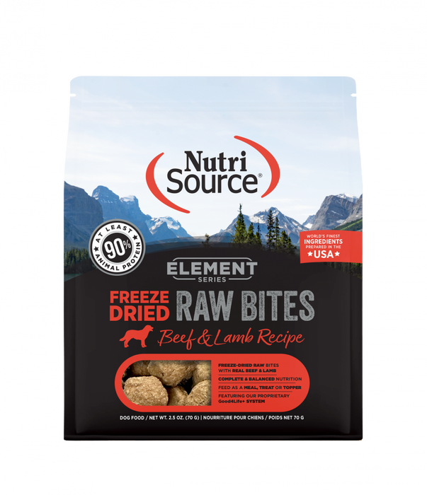 NutriSource Element Series Freeze Dried Raw Bites Beef and Lamb Recipe