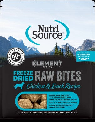 NutriSource Element Series Freeze Dried Raw Bites Chicken and Duck Recipe