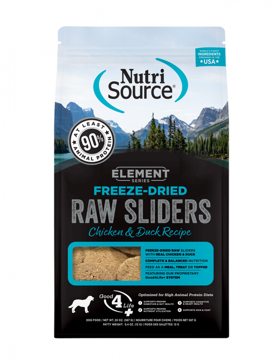 NutriSource Element Series Freeze Dried Raw Slider Chicken and Duck Recipe