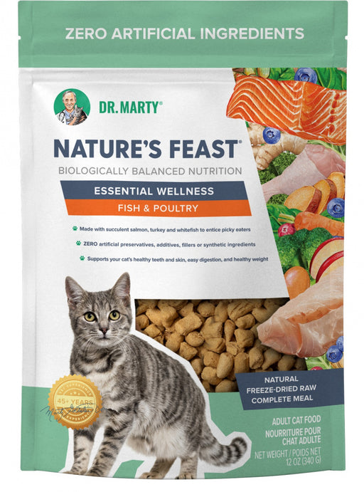 Dr Marty Natures Feast Freeze Dried Fish & Poultry Cat Pouches