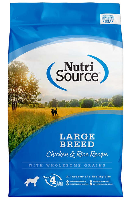 Nutrisource Large Breed Adult Chicken and Rice Dry Dog Food, 30lbs